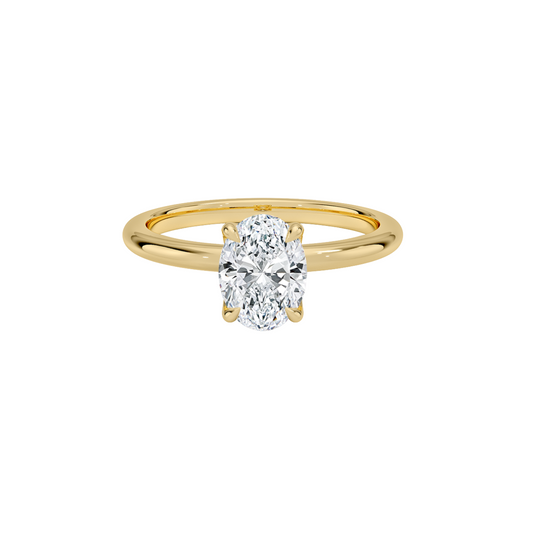 Halo 1.8mm Solitario  Anillo en Oro 18K