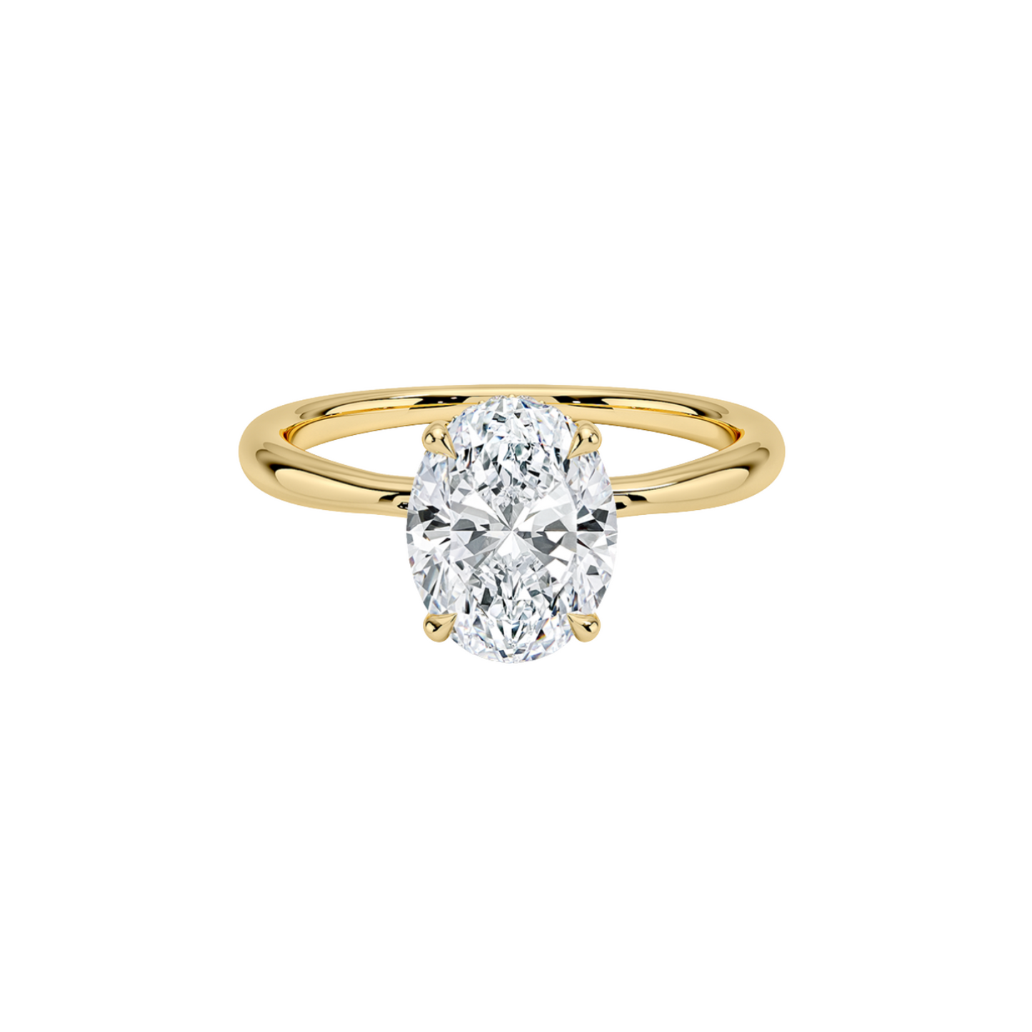 Halo 1.8mm Solitario  Anillo en Oro 18K