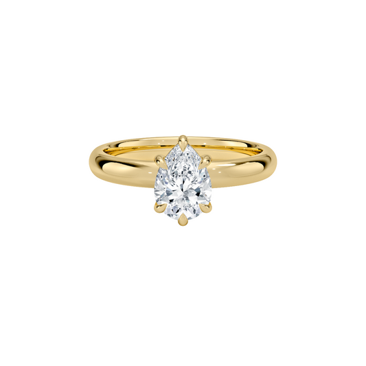 Veyra 3mm  Solitario  Anillo en Oro 18K