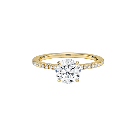 Infinity 2mm Pavé Anillo en Oro 18K