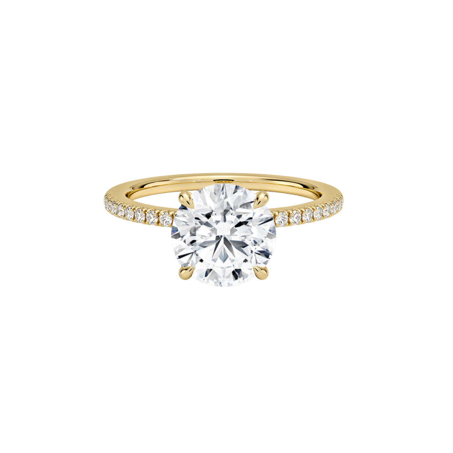 Infinity 2mm Pavé Anillo en Oro 18K